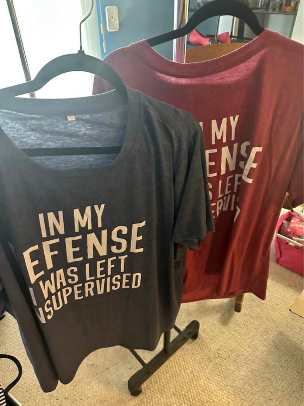 Gray “In My Defense I Was Left Unsupervised” Graphic T-Shirt – Size 5XL / Fits A
